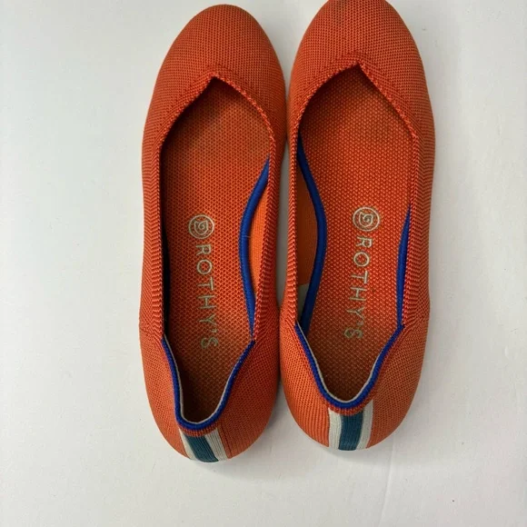 Rothy's Orange Flats with Striped Detail - Picture 8 of 12